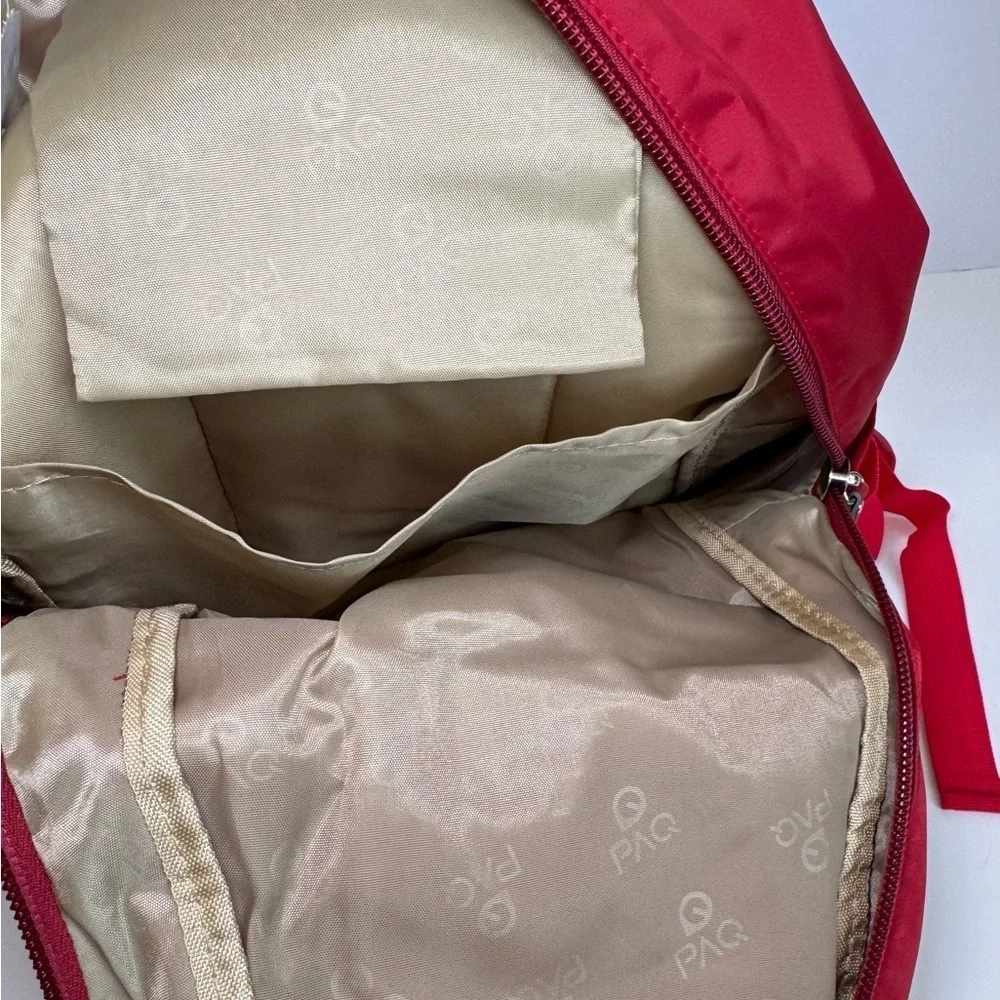 PAQ vibrant red backpack in like new condition